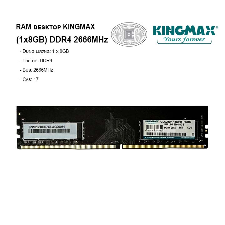 DDR4 PC 8G/2666 KINGMAX New Chính hãng